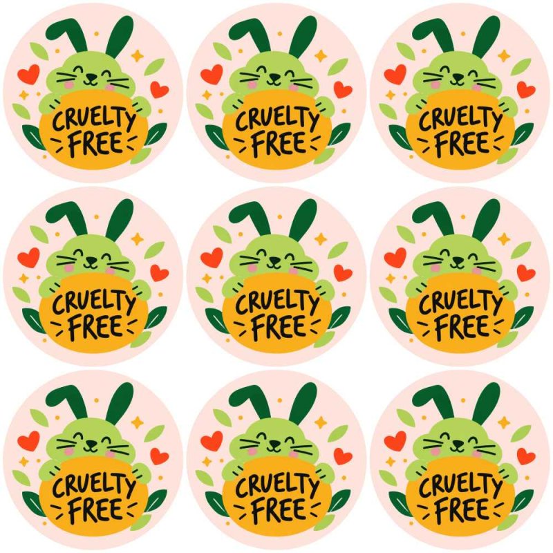 Blíster de 9 pegatinas redondas cruelty free.