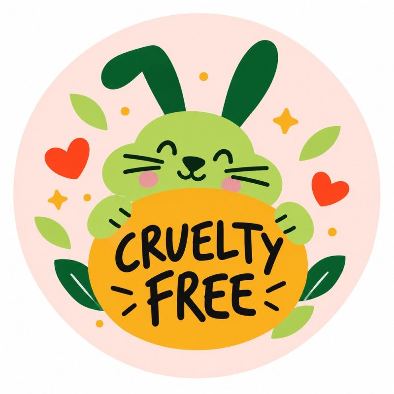 Diseño individual de pegatinas redondas cruelty free.