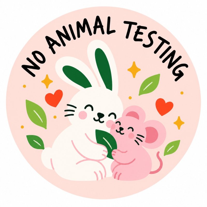 Diseño individual de pegatinas redondas no animal testing.