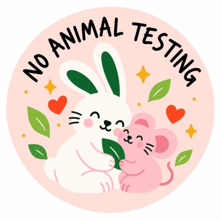 Diseño individual de pegatinas redondas no animal testing.