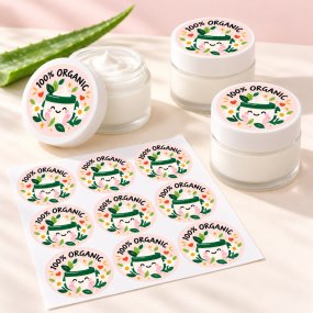 Autocollants ronds 100% organic