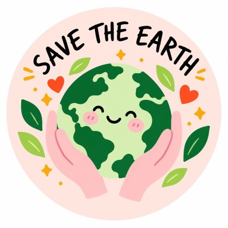 Diseño individual de pegatinas redondas save the earth.