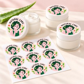 Autocolantes redondos natural care