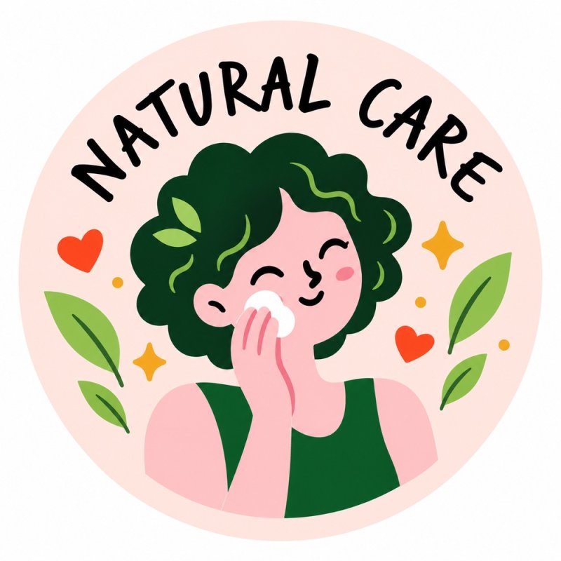 Diseño individual de pegatinas redondas natural care.
