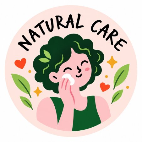 Diseño individual de pegatinas redondas natural care.