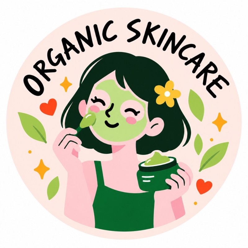 Diseño individual de pegatinas redondas organic skincare.