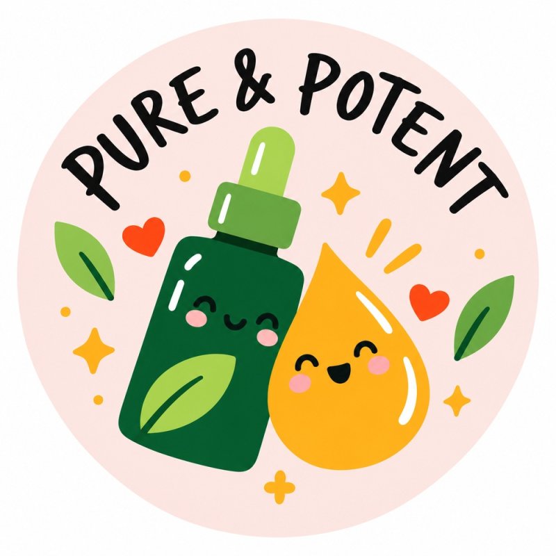 Diseño individual de pegatinas redondas pure and potent.