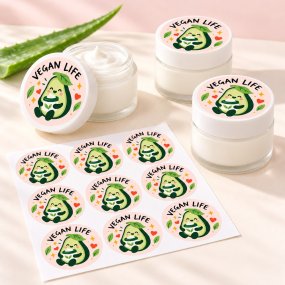 Autocolantes redondos vegan life
