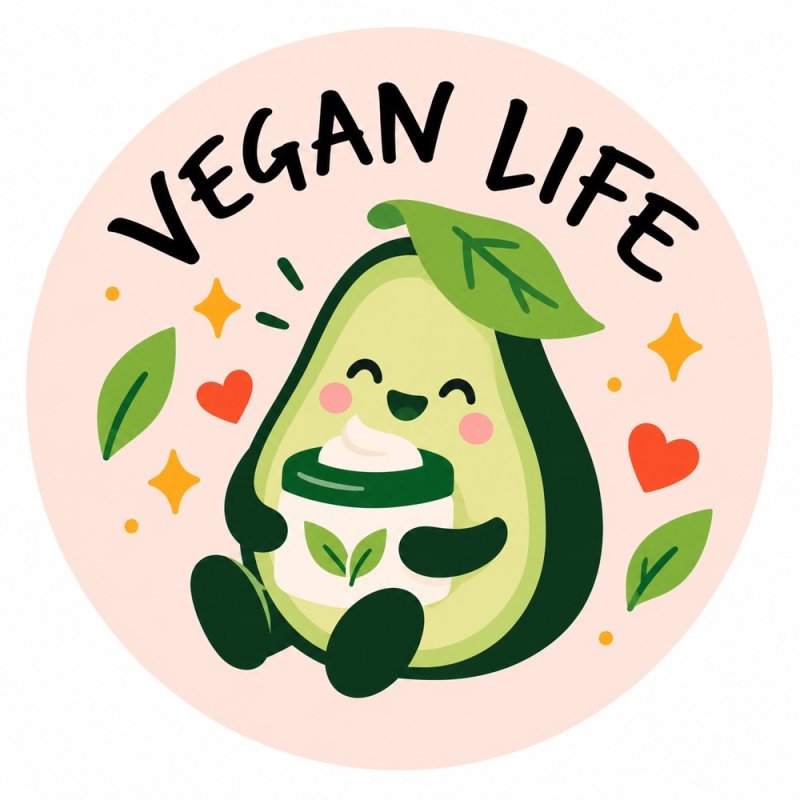 Diseño individual de pegatinas redondas vegan life.