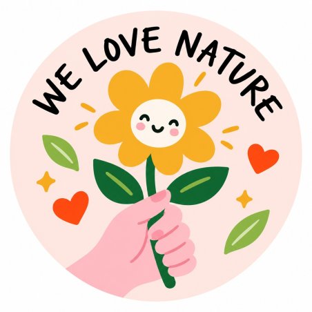 Diseño individual de pegatinas redondas we love nature.