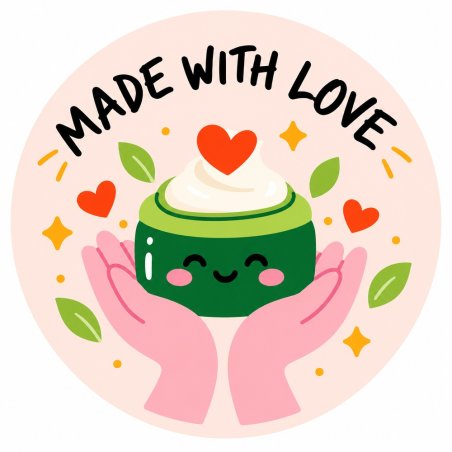 Diseño individual de pegatinas redondas made with love.