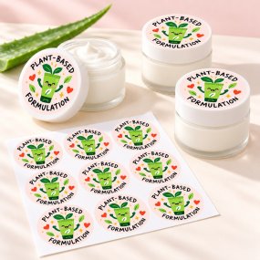 Autocolantes redondos plant-based formulation