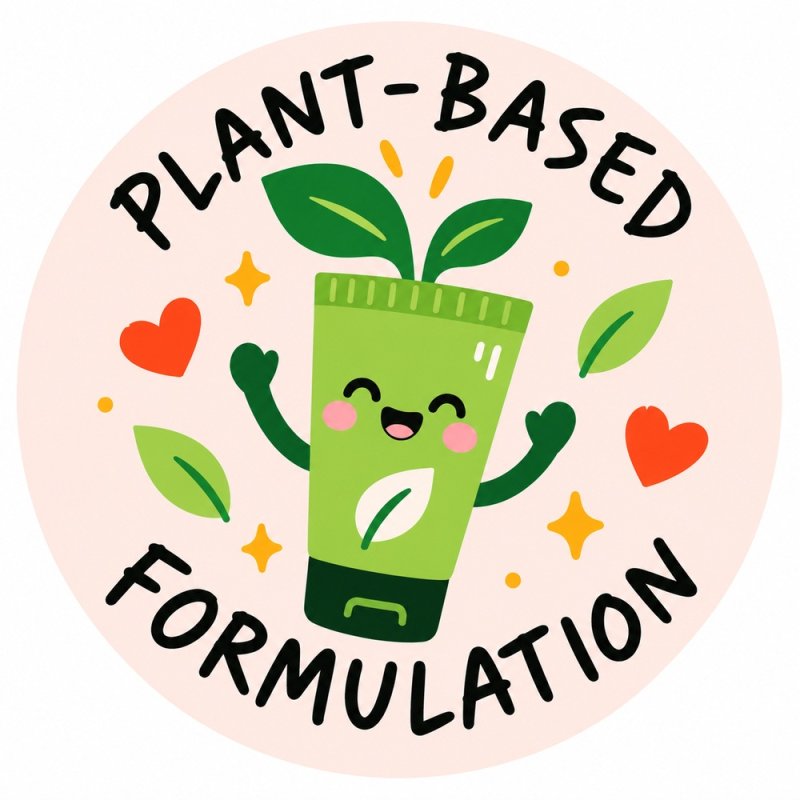 Diseño individual de pegatinas redondas plant-based formulation.