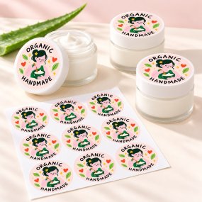 Pegatinas redondas organic handmade