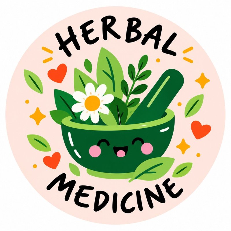 Diseño individual de pegatinas redondas herbal medicine.