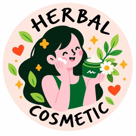Diseño individual de pegatinas redondas herbal cosmetic.