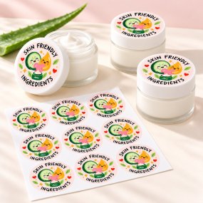 Autocolantes redondos skin friendly ingredients