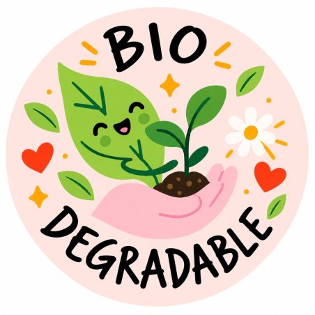 Diseño individual de pegatinas redondas bio degradable.