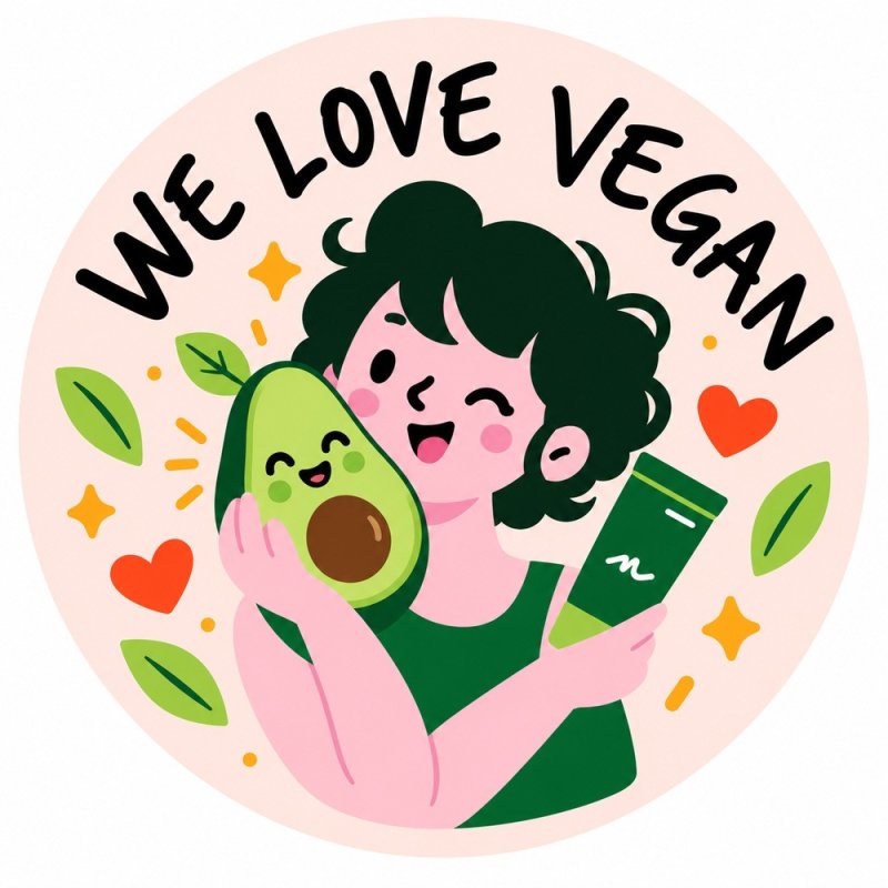 Diseño individual de pegatinas redondas we love vegan.