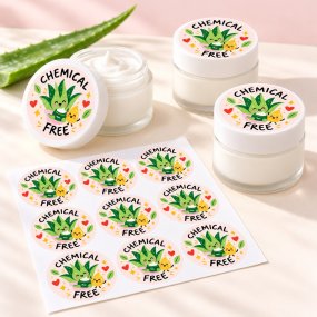 Autocolantes redondos chemical free