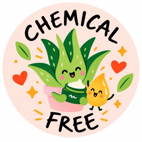 Diseño individual de pegatinas redondas chemical free.