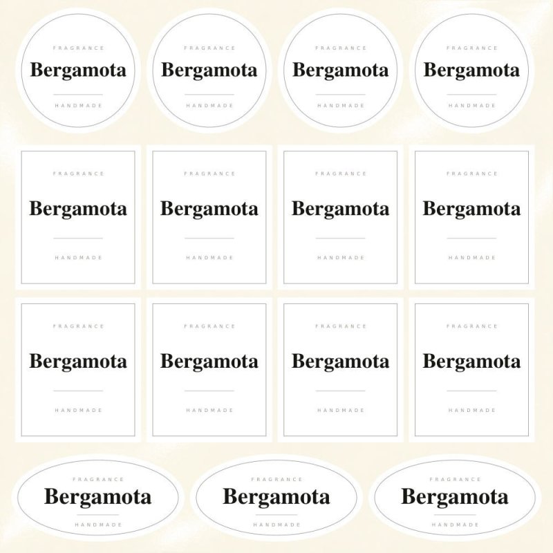 Blíster de 15 pegatinas Bergamota en blanco absoluto.