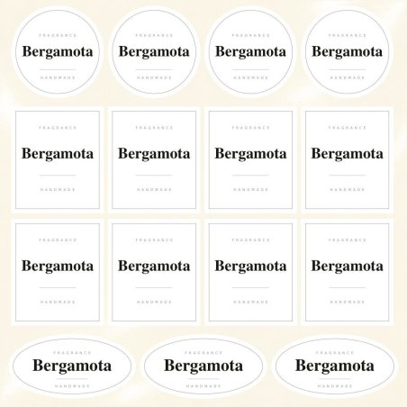 Blíster de 15 pegatinas Bergamota en blanco absoluto.