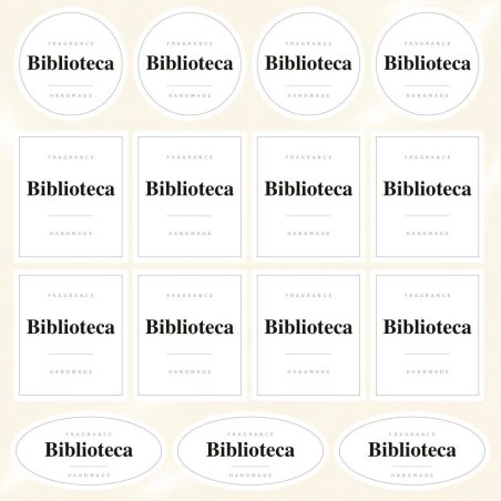 Blíster de 15 pegatinas Biblioteca en blanco absoluto.