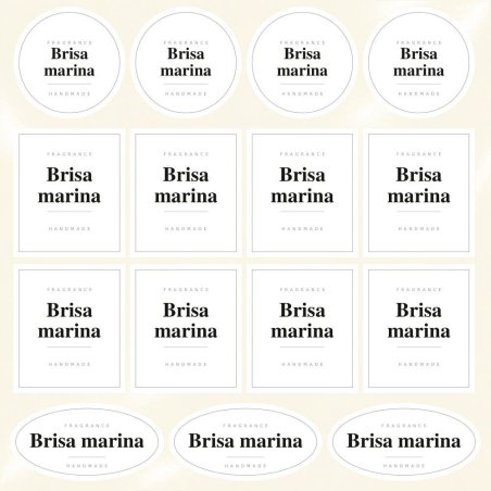 Blíster de 15 pegatinas Brisa marina en blanco absoluto.