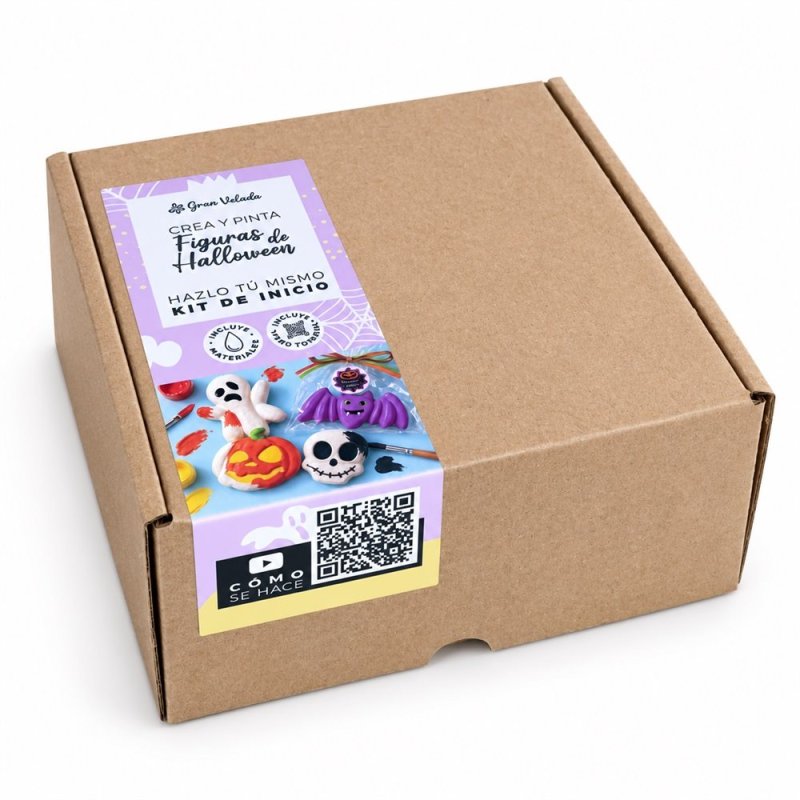 Caja cerrada del kit Gran Velada para crear y pintar figuras de Halloween