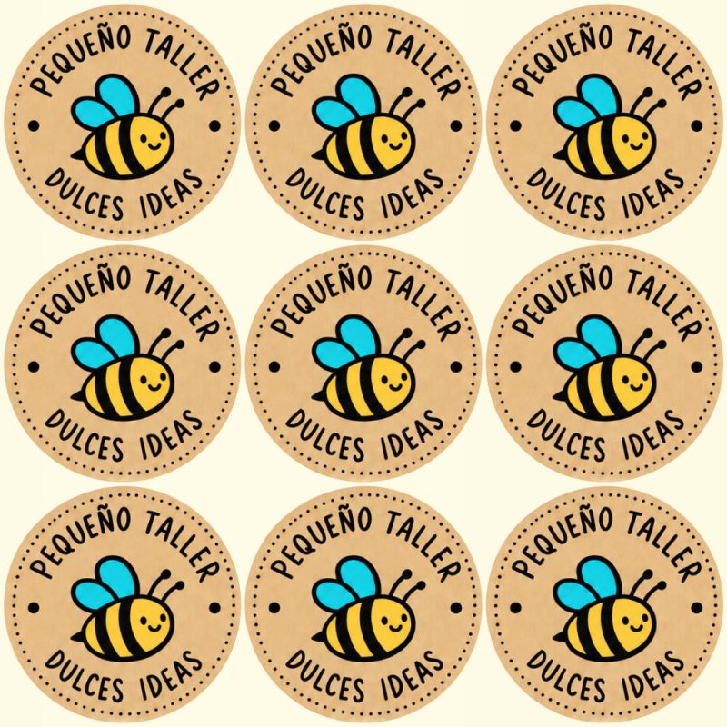Blíster de 9 pegatinas abejita Pequeño taller Dulces ideas con el vinilo sobrante retirado.