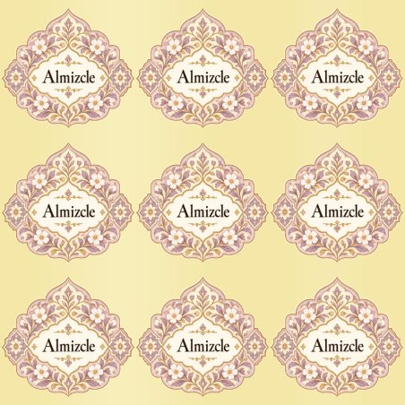 Pegatinas aroma almizcle estilo árabe: blíster de 9 pegatinas con el vinilo sobrante retirado.