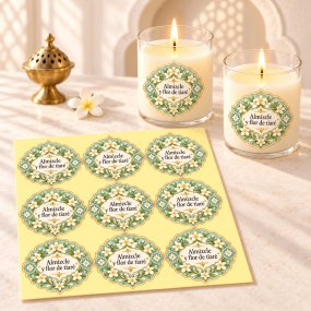 Pegatinas aroma almizcle y flor de tiaré estilo árabe