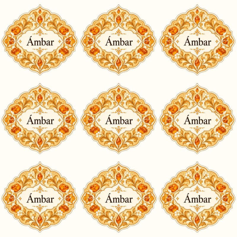 Pegatinas aroma ámbar estilo árabe: blíster de 9 pegatinas.