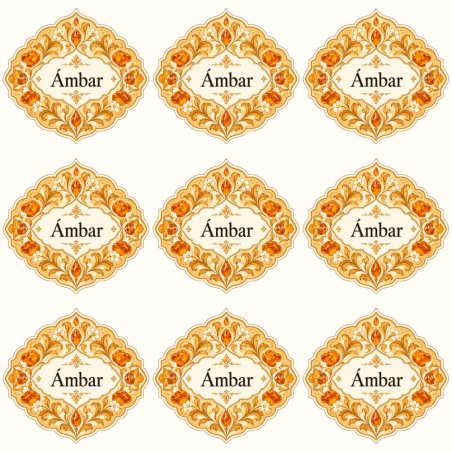 Pegatinas aroma ámbar estilo árabe: blíster de 9 pegatinas.