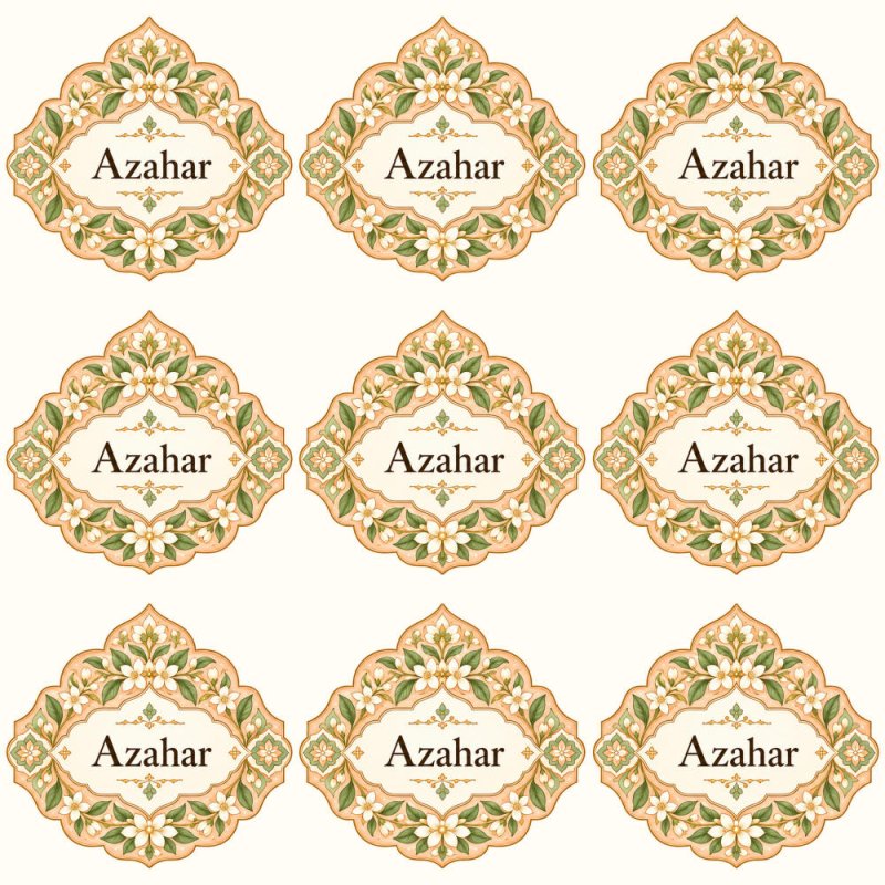 Pegatinas aroma azahar estilo árabe: blíster de 9 pegatinas.