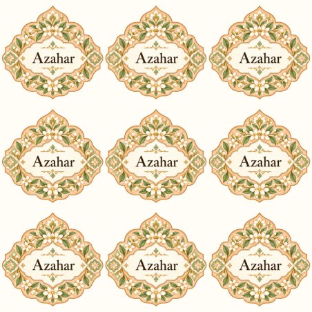 Pegatinas aroma azahar estilo árabe: blíster de 9 pegatinas.