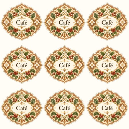 Pegatinas aroma café estilo árabe: blíster de 9 pegatinas.