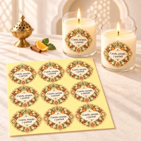Autocolantes aroma canela, laranja e patchouli estilo árabe