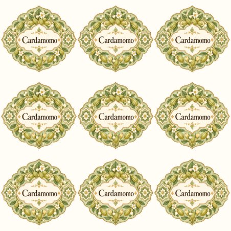 Pegatinas aroma cardamomo estilo árabe: blíster de 9 pegatinas.