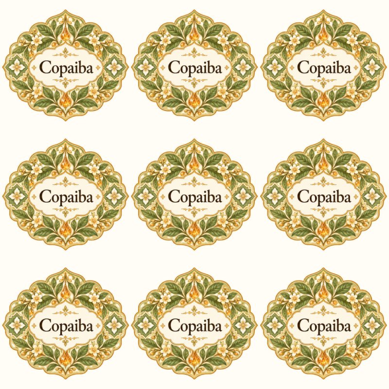 Pegatinas aroma copaiba estilo árabe: blíster de 9 pegatinas.