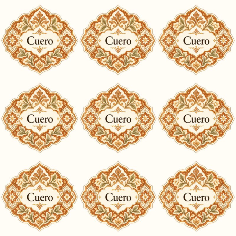 Pegatinas aroma cuero estilo árabe: blíster de 9 pegatinas.