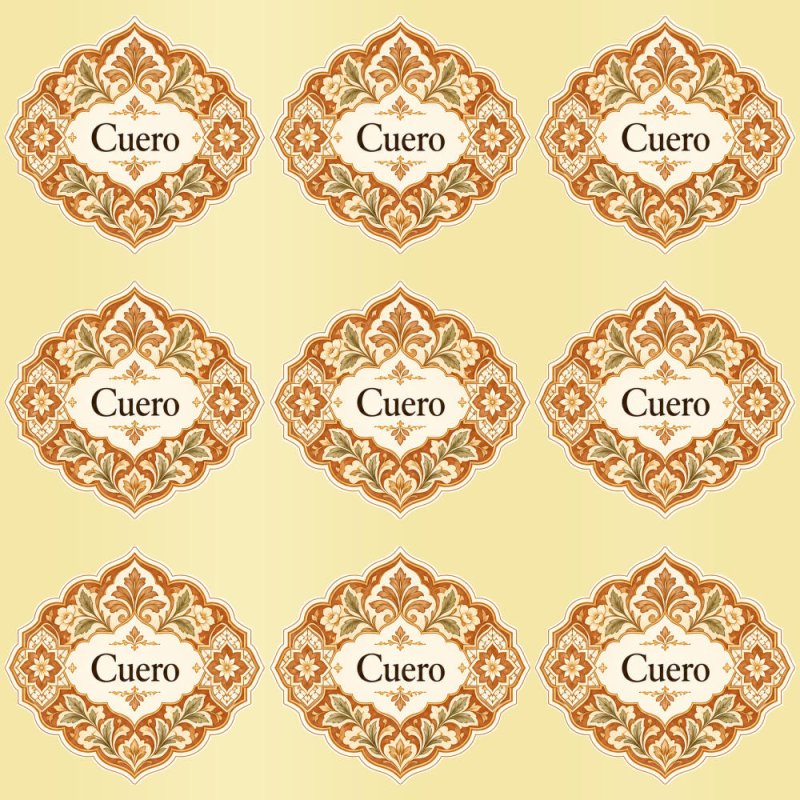 Pegatinas aroma cuero estilo árabe: blíster de 9 pegatinas con el vinilo sobrante retirado.
