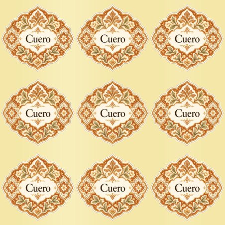 Pegatinas aroma cuero estilo árabe: blíster de 9 pegatinas con el vinilo sobrante retirado.