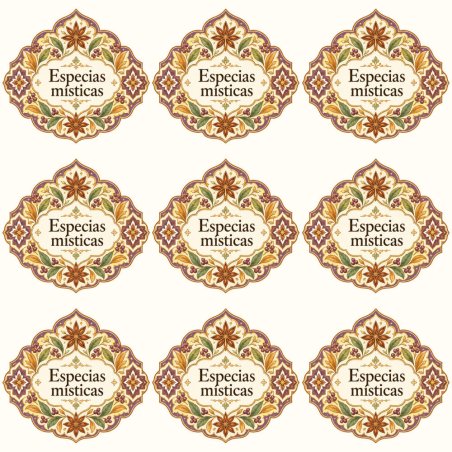 Pegatinas aroma especias místicas estilo árabe: blíster de 9 pegatinas.