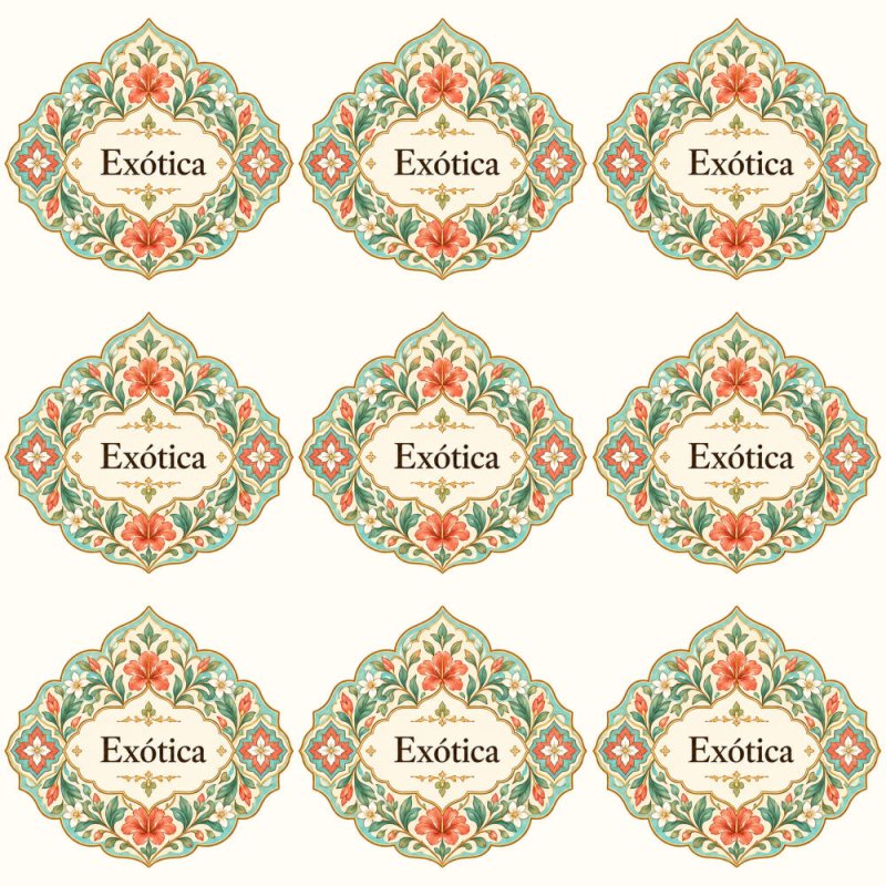 Pegatinas aroma exótica estilo árabe: blíster de 9 pegatinas.