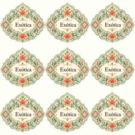 Pegatinas aroma exótica estilo árabe: blíster de 9 pegatinas.