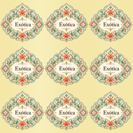 Pegatinas aroma exótica estilo árabe: blíster de 9 pegatinas con el vinilo sobrante retirado.