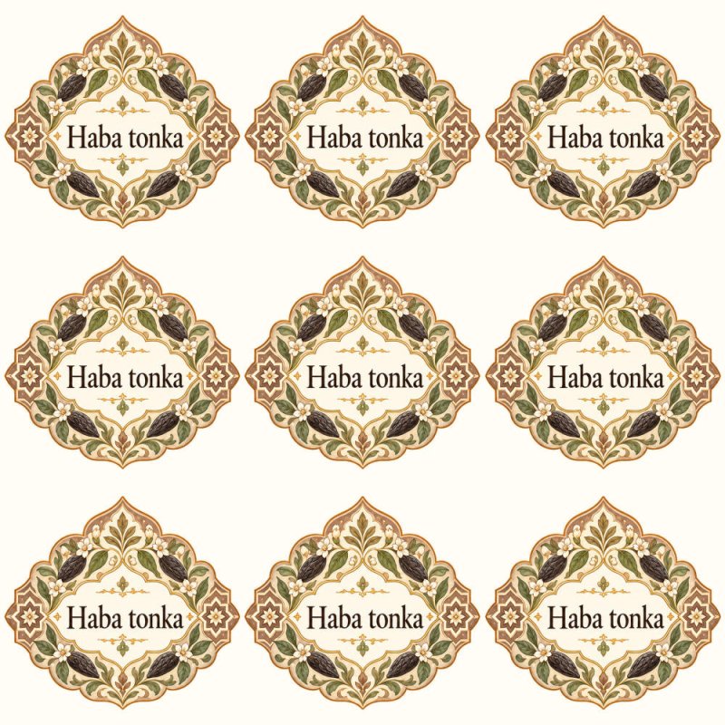 Pegatinas aroma haba tonka estilo árabe: blíster de 9 pegatinas.