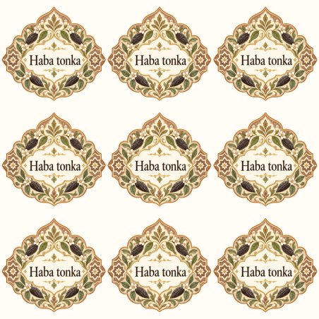 Pegatinas aroma haba tonka estilo árabe: blíster de 9 pegatinas.
